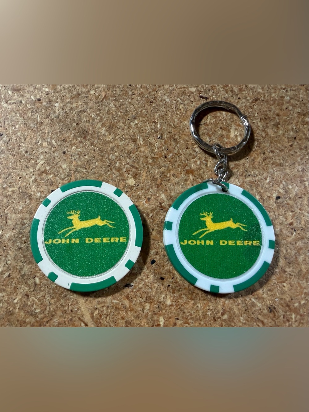 John Deere Keychain Keyring & Poker Chip Golf Ball Marker